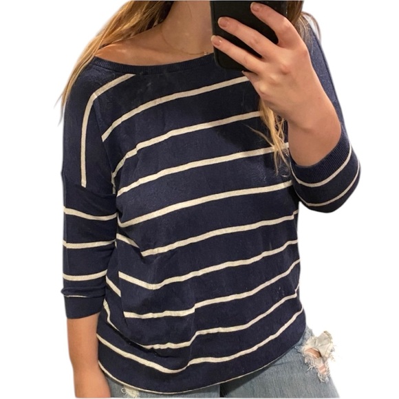 Navy Striped Sweater - Picture 10 of 12